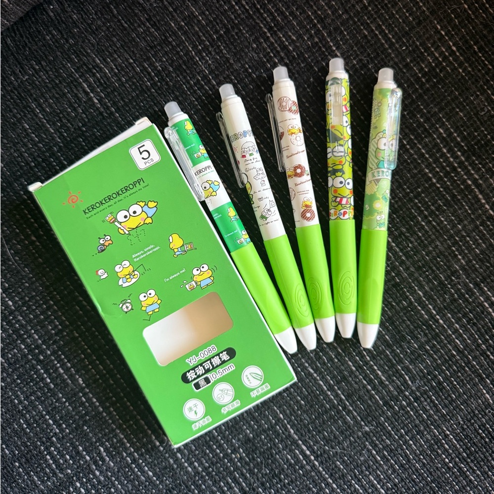 Erasable Pens Set of 5, Sanrio Keroppi